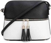SG SUGU Lunar Lightweight Medium Dome Crossbody Bag Shoulder Bag with Tassel | Zipper Pocket | Adjustable Strap