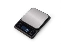 LeoMAG Digital Multifunction Food Kitchen Scale, Grams and Ounces for Weight Loss, Baking, Cooking, Coffee and Meal Prep, Stainless Steel, LCD Display, Batteries Included, Black