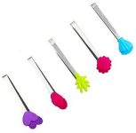 Newbested 5 PCS 5 inch Mini Silicone Tongs,Ice Tongs,Food Tongs Sugar Tongs,Best Kitchen Gadgets
