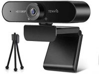 1080P Business Webcam with Microphone for Desktop Laptop – TENVIS 120° Wide Angle Video Conference Camera with Tripod, 360° Rotation Computer Webcam, Plug&Play, for Video Conferencing, Live-Streaming