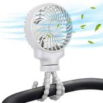 Stroller Fan Clip On for Baby, Mini Rechargeable Portable Handheld Personal Fans with Flexible Tripod USB or Battery Powered Small Desk Fans for Carseat, Office, Travel, Dorm, Camping, Bedroom