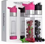 Infusion Pro 24 oz Fruit Infuser Water Bottle with Flavor Infuser – Insulated Sleeve & Fruit Infused Water eBook : Bottom Loading, Large Water Infuser for More Flavor : Flip Top with Large Spout for Work, Travel and Gym : Great Gift Water Bottles For Women