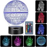 3D Illusion Star Wars Night Light, Three Pattern and 7 Color Change Decor Lamp – Perfect Gifts for Kids and Star Wars Fans
