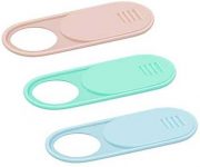 Webcam Cover for Laptop 0.028-Inch Ultra-Thin Webcam Cover Blocker for MacBook, iMac, Laptop, Desktop, PC, iPad, Smart Phone Protect Your Privacy and Security(Pink/Blue/Green-3 Pack)