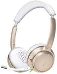 Avantree AH6B Bluetooth 5.0 Headset with Mic, 22+Hr Talk Time, Soft Padding, Lightweight, Wireless On-Ear Headphone with Microphone for PC, Computer, Laptop, Skype, Work from Home, Champaign Gold