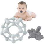 Baby Teething Toys, Tinabless Silicone Teething Pacifier and Teething Ball Soft Teething Toy Gift Set for Babies 0-6 , 6-12 Months, BPA-Free, Freezer Safe Chew Toys for Infants and Toddlers