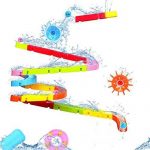 Fajiabao Toddler Bathtub Toy Assemble Slide Bath Toys DIY Gear Waterfall Track Set Stick to Wall with Suction Cup Water Ball Shower Floating Summer Water Toy Birthday Gifts for Boys Girls