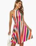 OUGES Women’s Halter Neck Floral Summer Casual Sundress