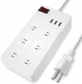 Duvik Power Strip with USB, 6 AC Outlets and 3 USB Charging Ports 1250W/10A, 5ft Long Extension Cord, Ideal for Computers, Home Theatre, Appliances, Office Equipment – White