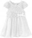 LittleSpring Baby Girl Party Dress Flowers Lace Wedding Dress with Bowknot