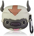 Jowhep Case for AirPod 2/1 Cartoon Design Cute Silicone Cover Keychain Fashion Funny Shockproof Soft Protective Skin for Air Pods Girls Kids Kawaii Character Shell Cases for AirPods 1/2 Avatar Bull