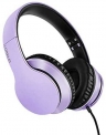 LORELEI X6 Over-Ear Headphones with Microphone, Lightweight Foldable & Portable Stereo Bass Headphones with 1.45M No-Tangle,Wired Headphones for Smartphone Tablet MP3 / 4 (Purple-Black)