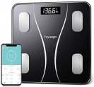Toyuugo Bluetooth Body Fat Scale, Smart Wireless BMI Bathroom Weight Scale Body Composition Monitor Health Analyzer with Smartphone App for Body Weight, Fat, Water, BMI, BMR (Black)