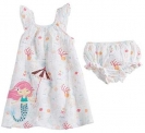 Mud Pie Baby Girls’ Mermaid Muslin Applique Dress