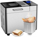Bread Maker with Automatic Fruit Dispenser, MOOSOO Stainless Steel Bread Machine 2LB 18-in-1 Digital Breadmaker with DIY Home Made & Ice Cream Function, 8 Deluxe Accessory kits