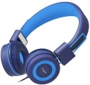 Elecder i37 Kids Headphones Children Girls Boys Teens Adults Foldable Adjustable On Ear Headsets 3.5mm Jack Compatible iPad Cellphones Computer MP3/4 Kindle Airplane School Tablet Blue/Light Blue