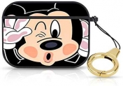 DISNEY COLLECTION Airpods Pro Case Cute Mickey Mouse Design Magnetic Case with Keychain Wireless Charging Shockproof Protective Cover for Apple AirPods Pro (Black)