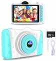 WOWGO Kids Digital Camera – 12MP Children’s Selfie Camera with 3.5 Inches Large Screen for Boys and Girls,1080P Rechargeable Electronic Camera with 32GB TF Card