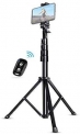 Selfie Stick Tripod, UBeesize 51″ Extendable Tripod Stand with Bluetooth Remote for iPhone & Android Phone, Heavy Duty Aluminum, Lightweight