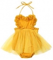 Newborn Infant Baby Girl Floral Lace Tulle Romper Halter Sleeveless Bodysuit Jumpsuit Tutu Dress Outfit 0-24M