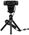 Lightweight Mini Webcam Tripod for Smartphone, Logitech Webcam C920 C922 Small Camera Desk Tripod Mount Cell Phone Holder Table Stand (Black)