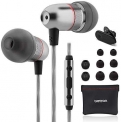 Betron ELR50 Earphones, in Ear Headphones with Mic and Remote Control, Noise Isolating Earbuds, Bass Driven Sound, Premium Audio Quality, Compatible with iPhone and Android Devices, Black