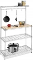 Whitmor Supreme Baker’s Rack with Food Safe Removable Wood Cutting Board – Chrome