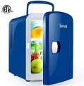 AstroAI Mini Fridge 4 Liter/6 Can Portable AC/DC Powered Thermoelectric System Cooler and Warmer for Cars, Homes, Offices, and Dorms, Blue