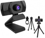 1080P Webcam with Microphone, Computer Video Camera Webcam with Auto Light Correction, USB Webcam Plug and Play, for PC Mac Laptop Desktop Video Calling Conferencing Recording