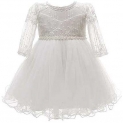 Happy Cherry Baby Girls Long Sleeves Tulle Tutu Dress Christening Baptism Gowns