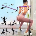 PLEASION Pilates Exercise Resistance Band, Yoga Pilates Bar Reformer Kit, Portable Pilates Stick Fitness Bar, Home Gym Pilates with Foot Loop for Total Body Workout…