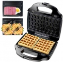 Fajiabao Waffle Maker with 6 Removable Plates Sandwich Maker Panini Crepe Breakfast Machine Kitchen Supplies LED Indicator Mini Cook Appliances Portable Tiny Home Cooking Housewarming