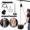 Forearm Wrist Roller Trainer Muscle Strength Blaster Exerciser with LAT Pulldown and Heavy Duty Lift Pulley Cable System for Bicep Curls,Triceps Extensions Fitness Weights Grip Workout