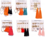 36 Pairs Colorful Earrings with Tassel Shell Earrings Ball Dangle Hoop Stud Earrings for Women Girls