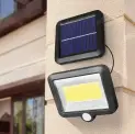 BRELONG BR-0118 Solar Infrared Motion Sensor Floodlight COB 100 LED High Brightness Wall Light Outdoor Lamp – White