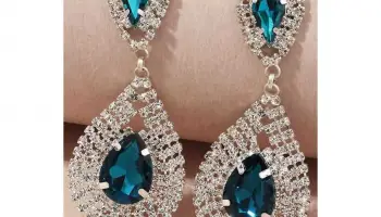 Elegant Rhinestones Decor Water Drop Drop Earrings | Modagal