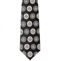 Freemason’s Tie – Black and Gray Polyester Long Tie with Polka Dot Masonic Pattern Design Masonic Clothing