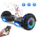 Hoverboard for Kids and Adults with Bluetooth LED Flash Lights Electric Scooter with Powerful Motors Great Toy and Gift for Children – Black Poland
