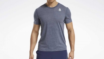 Reebok CrossFit Burnout Tee – Slim-Fitting T-Shirt with Sweat-Wicking Fabric