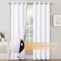 Soundproof Blackout Curtain 3 Layers Thick Curtain (2 Blackout Fabric & 1 Sound Absorbent Cotton), Sold as 1 Panel