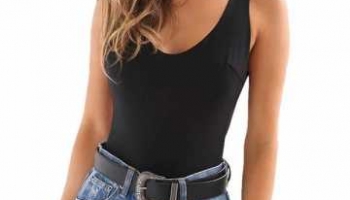 Womens Plain Lace Up Backless One Piece Bodysuit | PinkQueen