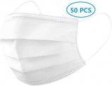 vMart (Hot Deal) 50 pcs 3 Layer Face Masks with Unisex Elastic Earloop, Good Protection for Allergies, Virus, Dust